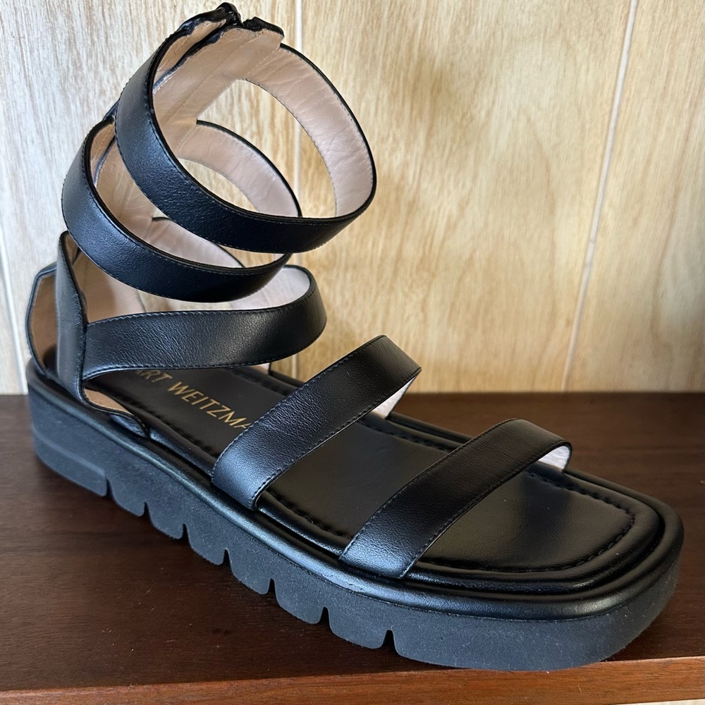 Stuart Weitzman Gala Lift gladiator leather sandal